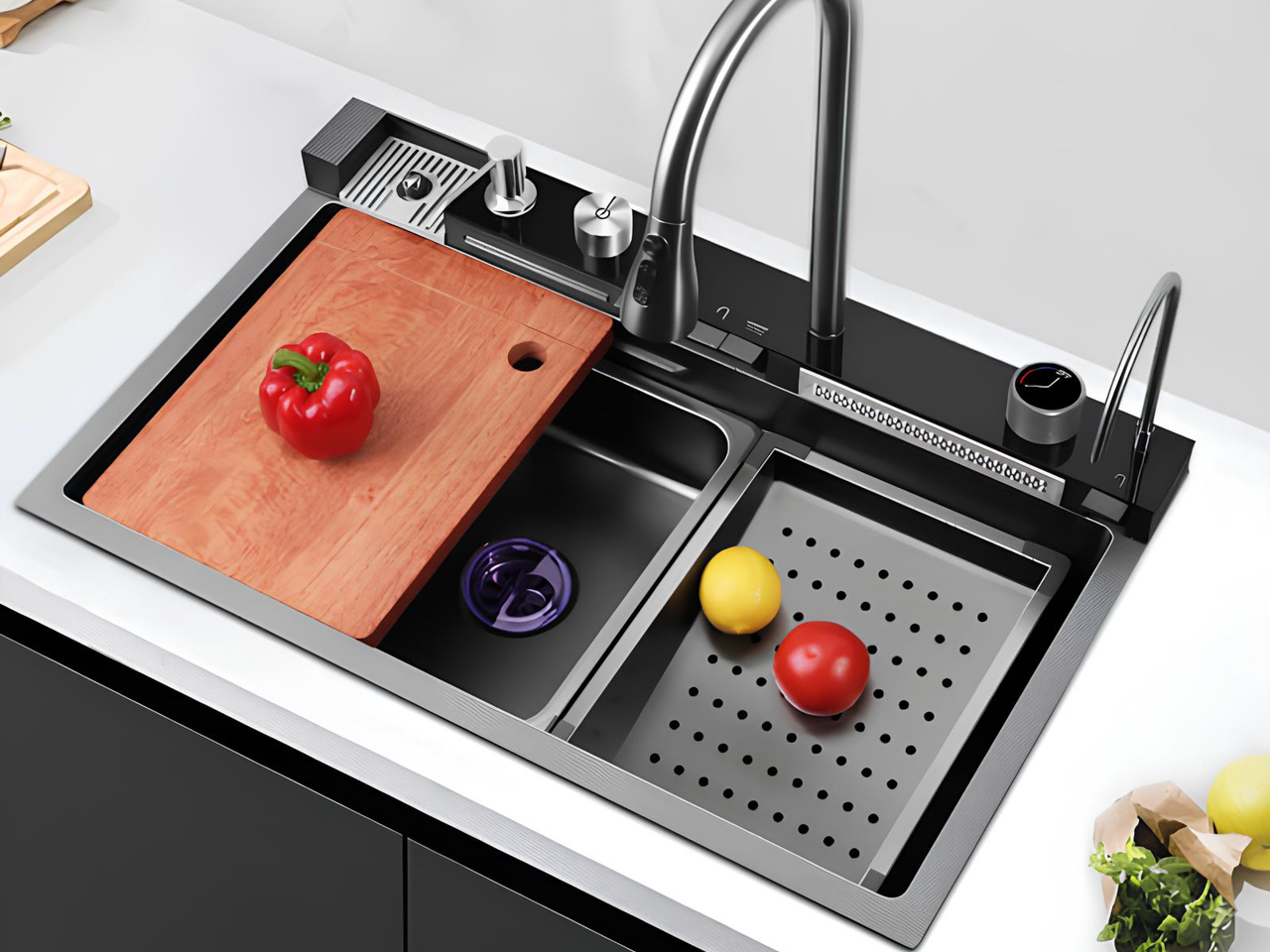 Purificateur D'eau Intelligent Pour Robinet TESMA - Filtre Anti-chlore/sédiments, écran LED, Double Sortie, Installation Universelle